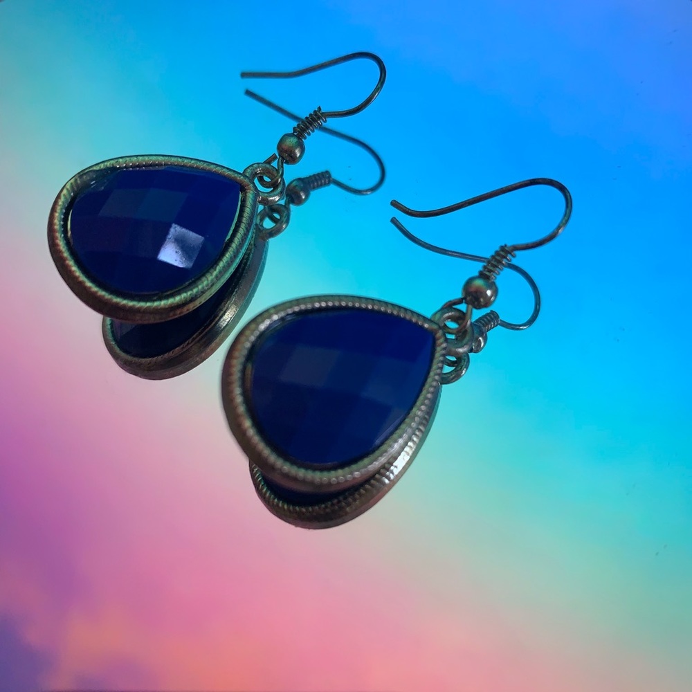 blue teardrop earrings